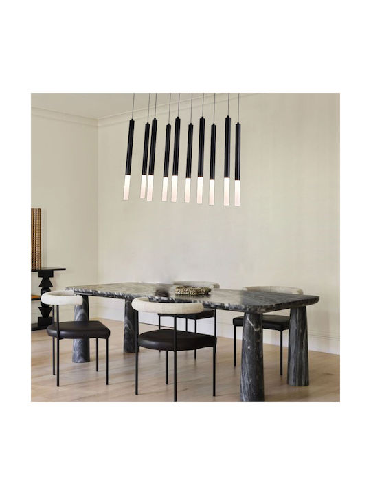 Φωτιστικό Οροφής 4066-10-Black Led 75x200cm 4000Lm 3000K 10x5W Black Inlight