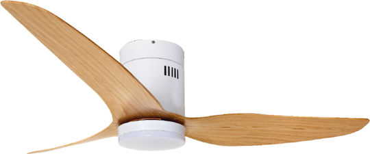 Ανεμιστήρας Οροφής Smart Alamo 102000510 Με Φως Dim Led 15W Και Τηλεχειριστήριο Φ137x45cm Natural-White itLighting Διάμετρος 137cm