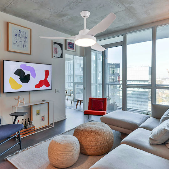 Inlight Nitinat Ανεμιστήρας Οροφής 132cm με Φως και Τηλεχειριστήριο Λευκός 102000290