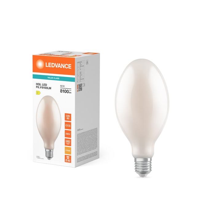 LEDVANCE HQL LED FILAMENT VALUE 8100LM 60W 827 E40 4099854071935