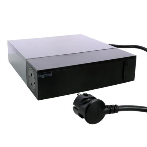 LEGRAND Πολύπριζο TV/Multimedia με 4 πρίζες ρεύματος 2Π+Γ (16 A) και 4 πρίζες 2Π (6 Α) ενσωματ. Προστατ.υπέρτασης, καλώδ.2 m 1,5 mm², μαύρο 694595 - second view