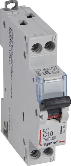 LEGRAND DX3 ΑΥΤΟΜΑΤΗ ΑΣΦΑΛΕΙΑ 6kA 1Ρ+Ν C10Α 1ΣΤ -  (407740)