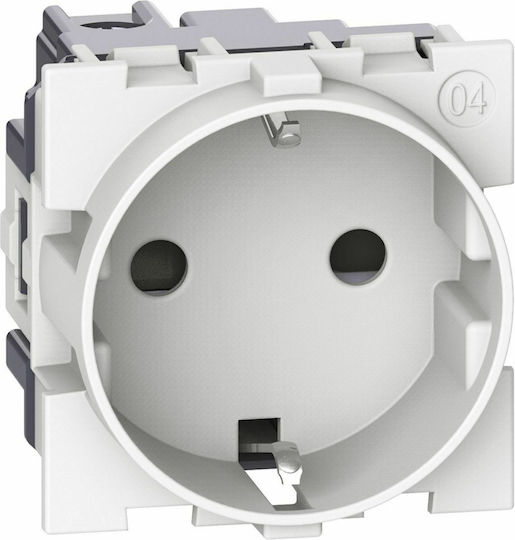 Legrand Living Now Μονή Χωνευτή Πρίζα Ρεύματος 2Π+Γ Λευκή KW4141G 