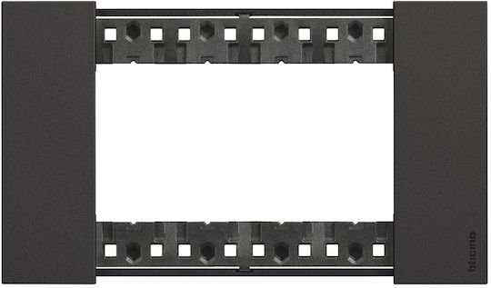 Legrand Living Now Πλαίσιο Διακόπτη Οριζόντιας Τοποθέτησης 4 Στοιχείων σε Μαύρο Χρώμα KA4804KG