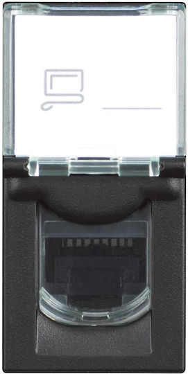 Bticino Πρίζα Δικτύου RJ45 με Πλαίσιο Τύπου Cat6 σε Μαύρο Χρώμα RG4279C6