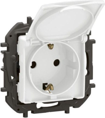 Legrand Niloe Μονή Πρίζα Ρεύματος με Καπάκι Λευκή NP3129WH