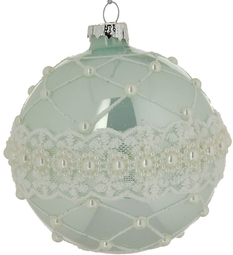 LIANOS Πράσινη Γυάλινη Χριστουγεννιάτικη Μπάλα 8cm SET/6ΤΕΜ 155176  