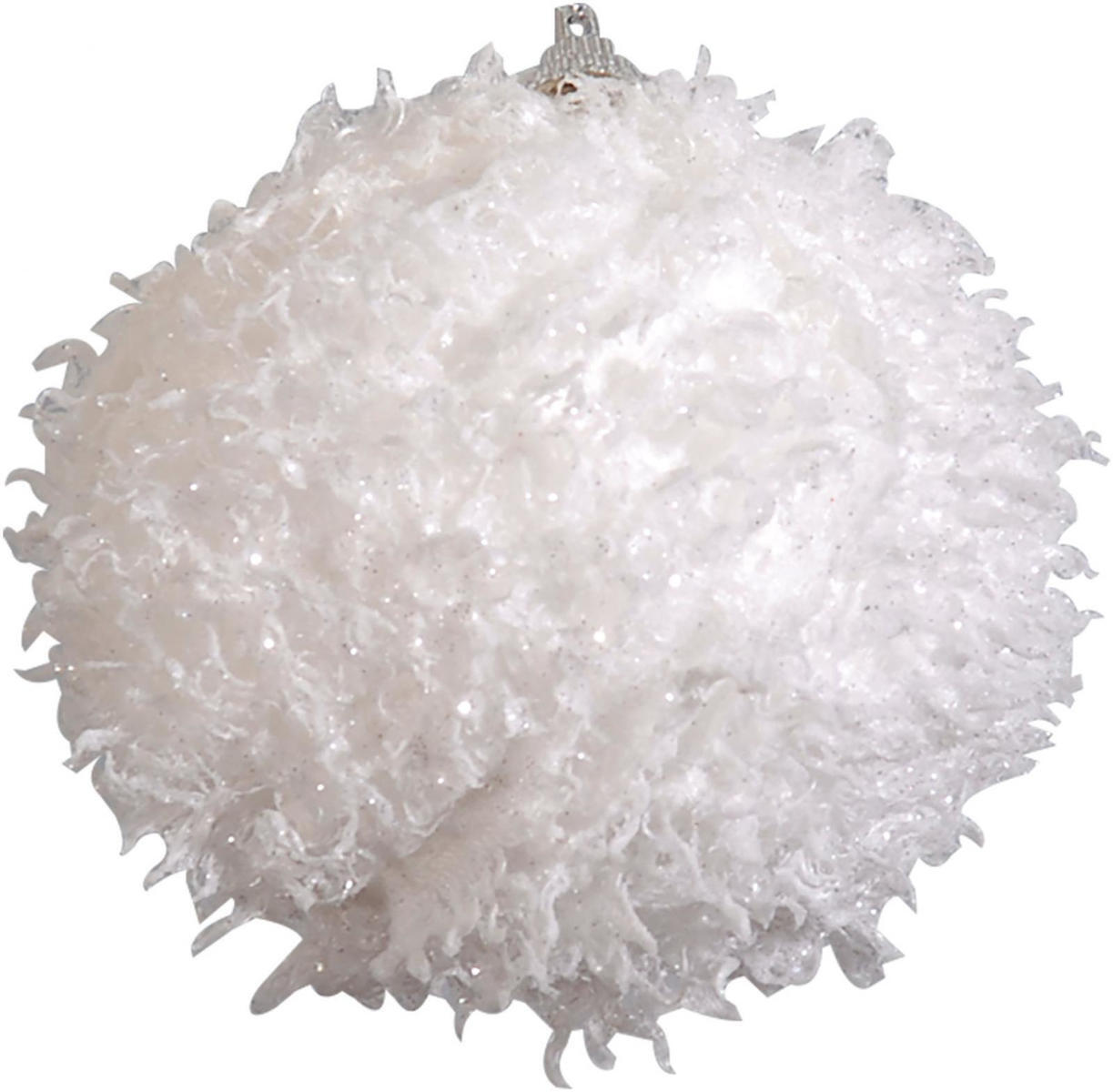 Lianos Λευκή Πλαστική Χριστουγεννιάτικη Μπάλα 10cm,Σέτ/4    224062