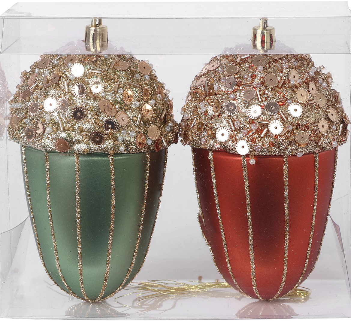 LIANOS Πλαστικές Χριστουγεννιάτικες Μπάλες 12cm, Σετ/2 Τεμαχίων 23466 