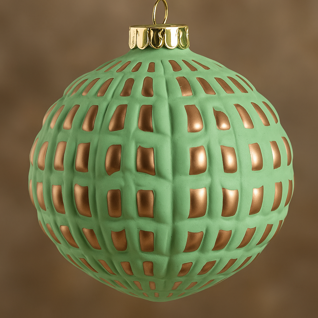 LIANOS Πράσινη Γυάλινη Χριστουγεννιάτικη Μπάλα 10cm,Σέτ/4 165663