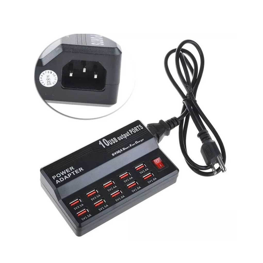 Lineme Βάση Φόρτισης με 10 Θύρες USB-A 60W σε Μαύρο χρώμα 80-00143 