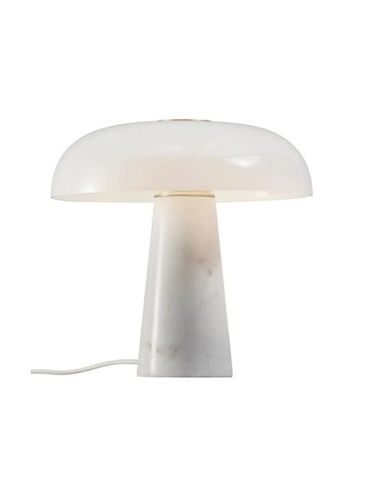 Nordlux Επιτραπέζιο Φωτιστικό 1xΕ14 Μάρμαρο Γυαλί 32cm Glossy DFTP - Λευκό 2020505001