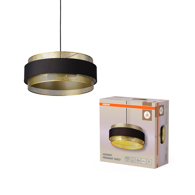 OSRAM DECOR HORNET PENDANT 3XE27 BLACK 4058075847866 - μικρογραφία 2