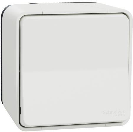 Schneider Electric Mureva Styl Στεγανός Επιτοίχιος Διακόπτης Τοίχου Μονός με Πλαίσιο Aller Retour Λευκός MUR39021