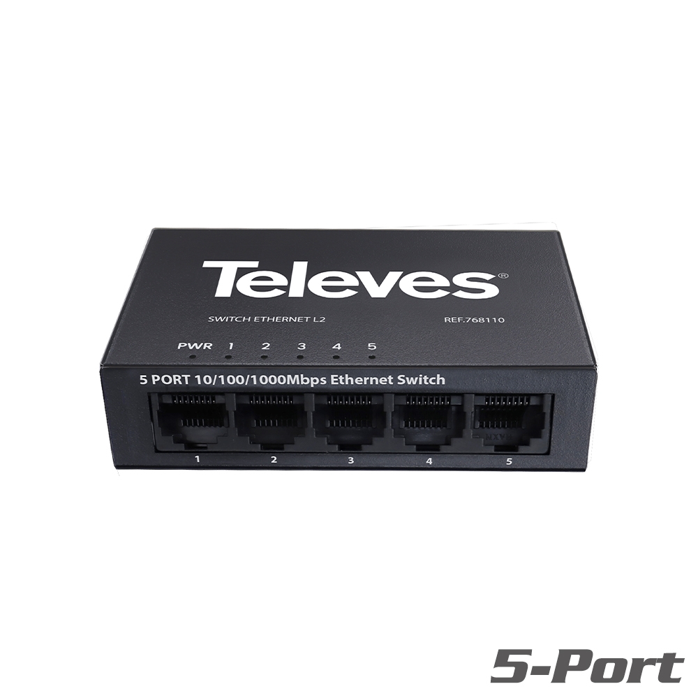 TELEVES 768110 – Ethernet Switch 5-Port Gigabit Unmanaged 768110