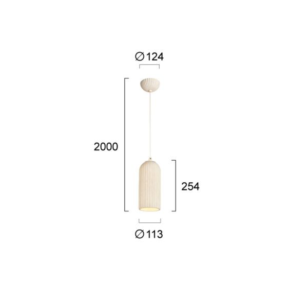 Viokef Φωτιστικό Οροφής Κρεμαστό Lavina 4327200 E27 Max 35W 11,3x200cm White  - second view