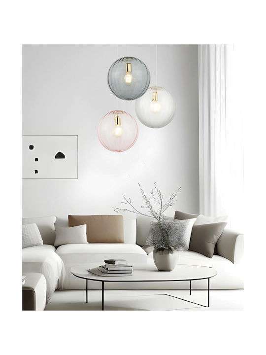 Viokef Diana Κρεμαστό Φωτιστικό Χρυσό Μπάλα με Ντουί E27 30x300εκ. 4294301 - second view