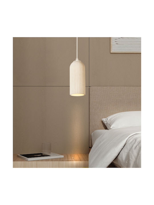 Viokef Φωτιστικό Οροφής Κρεμαστό Lavina 4327200 E27 Max 35W 11,3x200cm White 