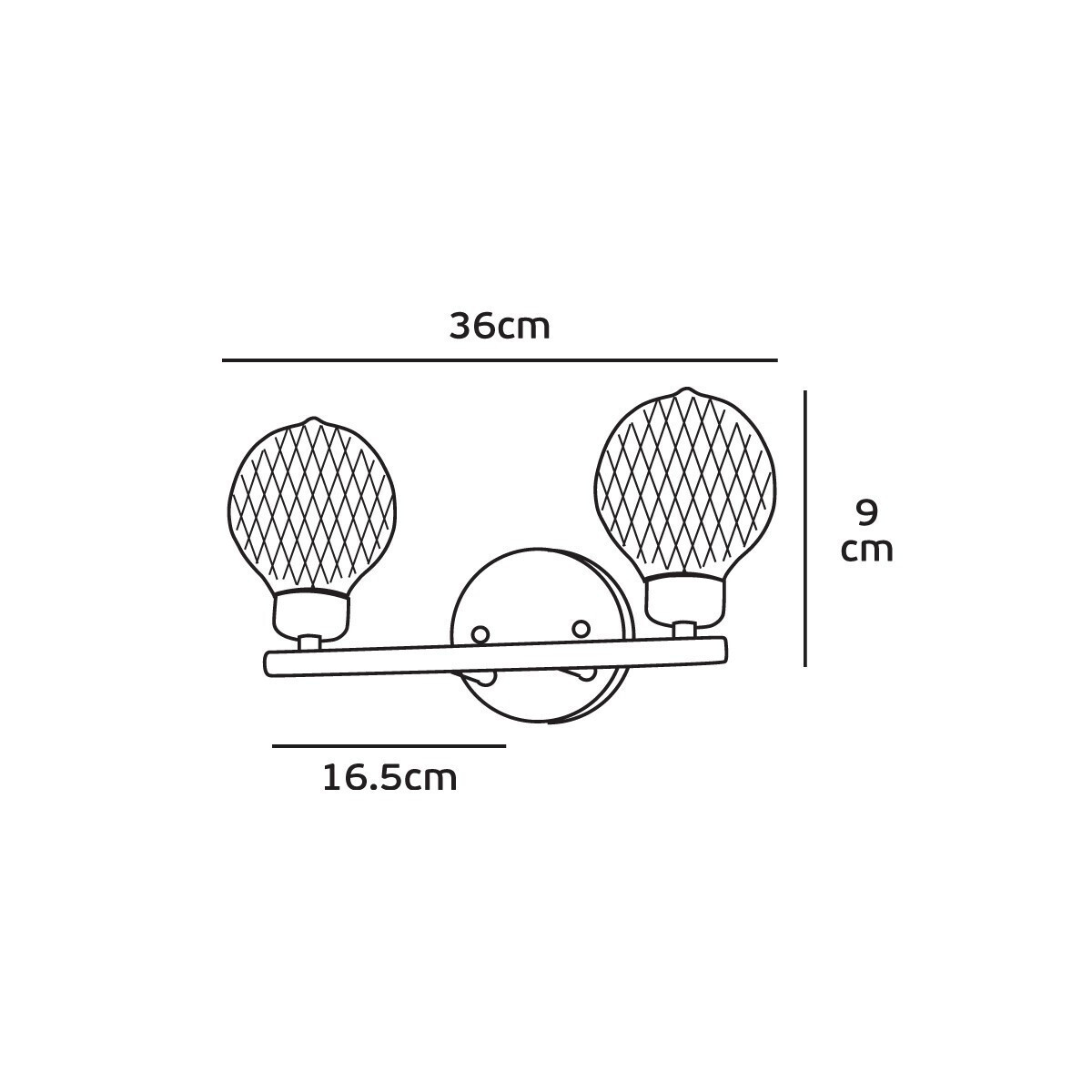 VK Απλίκα τοίχου διπλή γυάλινη-μεταλλική (VK/03069/2/WA/BR), 240V, 2xG9, Max 2x8W (LED), IP20, 36x16.5x9cm, καφέ μέταλλο, γυαλί 64171-056697 - second view