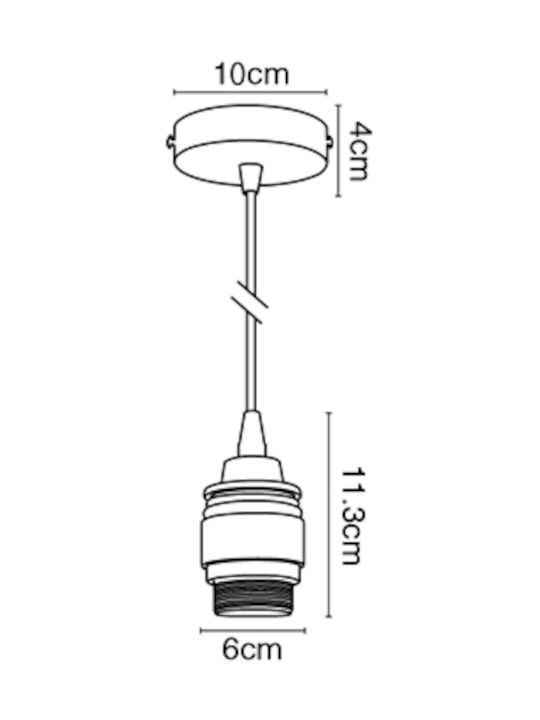 VK ΡΕΤΡΟ ΜΟΝΟΦΩΤΟ 1.5Μ/3Χ075 Ε27 ΡΟΖΕΤΑ ΜΑΥΡΟ VK/03050/Β 77161-266144 - second view