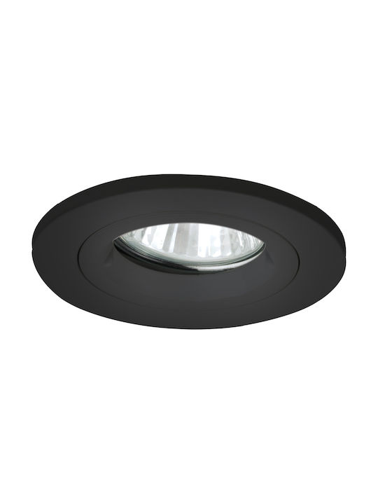 VK Lighting Στεγανό Σποτ Οροφής Εξωτερικού Χώρου GU5.3 σε Μαύρο Χρώμα VK/03195/B 64173-098121