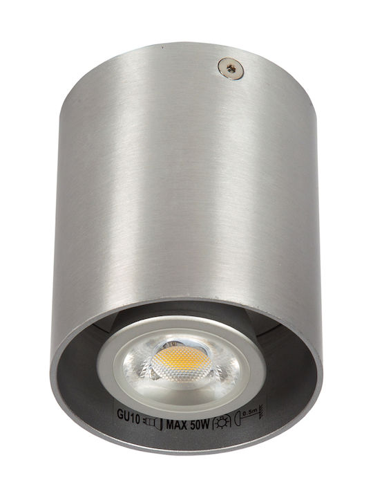 VK Lighting Μονό Σποτ με Ντουί GU10 σε Ασημί Χρώμα VK/03002/AL 