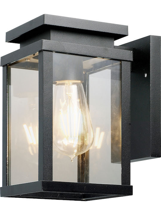 VK Lighting VK/03066/WA/B Επιτοίχιο Φαναράκι Εξωτερικού Χώρου E27 σε Μαύρο Χρώμα