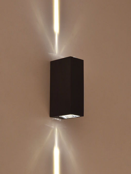 VK Lighting Επιτοίχια Εξωτερική Πλαφονιέρα LED IP54 6W με Θερμό Λευκό Φως Διπλής Δέσμης 4x12x7εκ. VK/04179WA/B/W 75169-355695 - second view