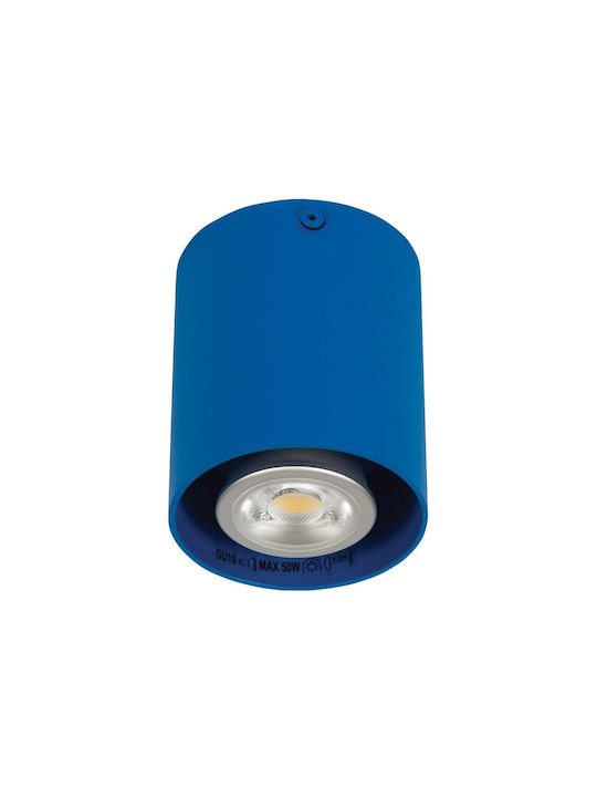 VK Lighting Μονό Σποτ με Ντουί GU10 σε Μπλε Χρώμα VK/03002/DB