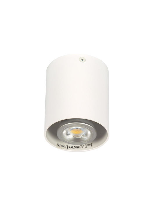 VK Lighting Μονό Σποτ με Ντουί GU10 σε Λευκό Χρώμα VK/03002/W