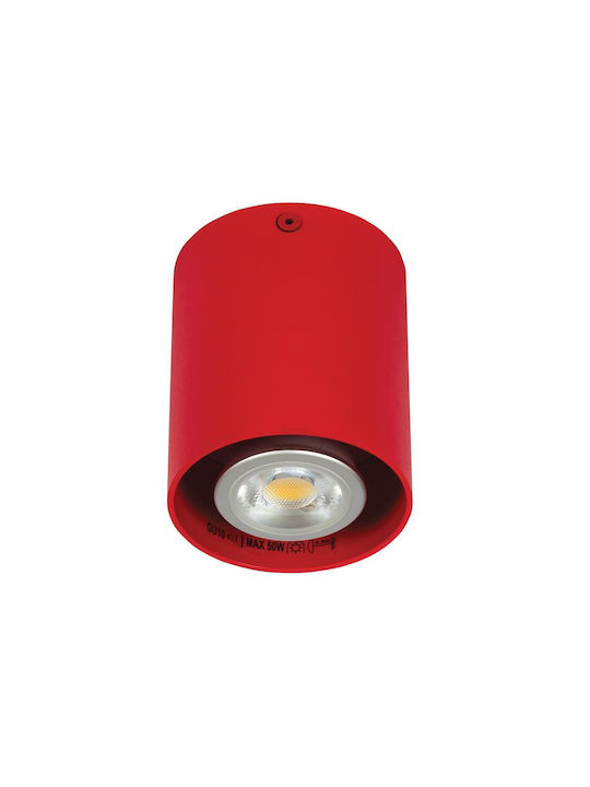 VK Lighting Μονό Σποτ με Ντουί GU10 σε Κόκκινο Χρώμα VK/03002/R