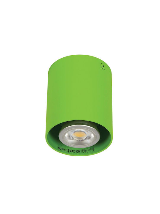 VK Lighting Μονό Σποτ με Ντουί GU10 σε Πράσινο Χρώμα VK/03002/GR