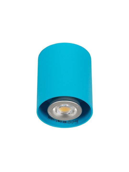 VK Lighting Μονό Σποτ με Ντουί GU10 σε Μπλε Χρώμα VK/03002/LB