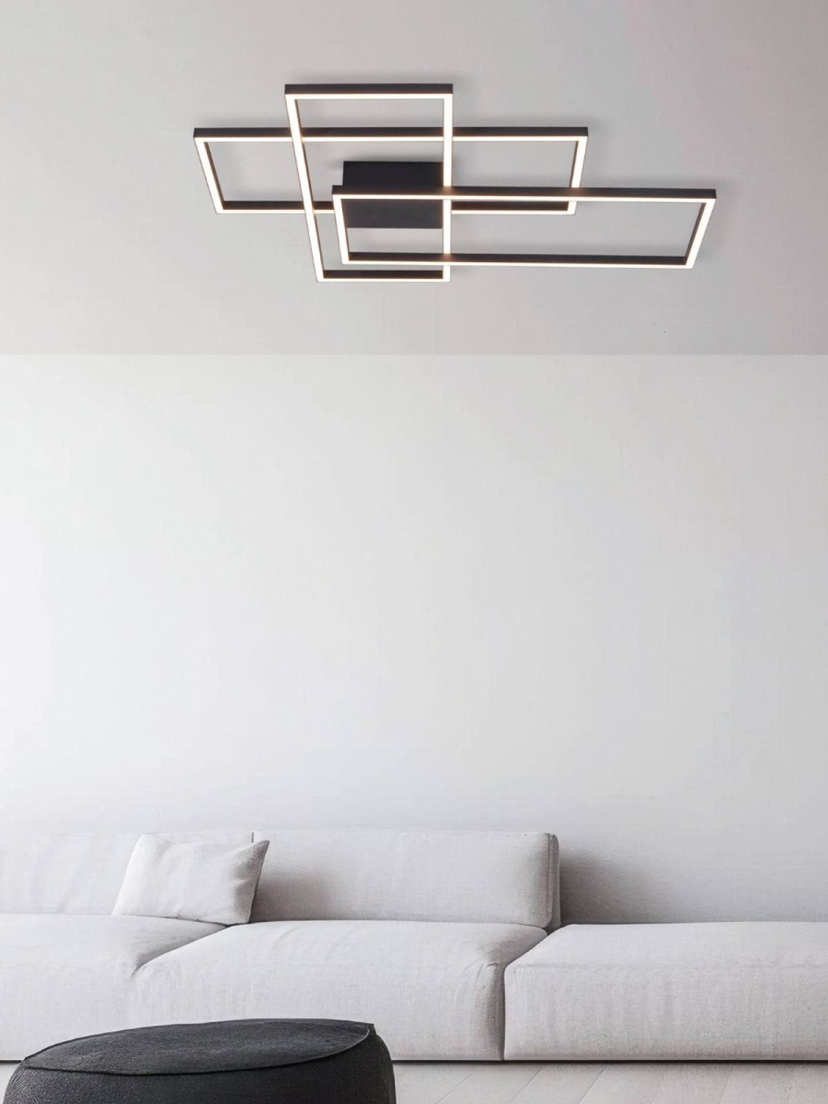 Πλαφονιέρα Φωτιστικό Οροφής 90cm LED 52W IP20 3000K Zambelis-2020-Μαύρο 2020