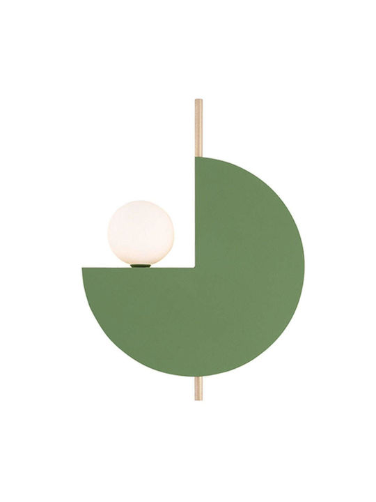 ΑΠΛΙΚΑ ΦΩΤΙΣΤΙΚΟ ΤΟΙΧΟΥ G9 7W ΠΡΑΣΙΝΗ ΣΤΡΟΓΓΥΛΗ ΜΕ ΜΠΑΛΑ ΟΠΑΛΙΝΑ 22203 | ZAMBELIS LIGHTS