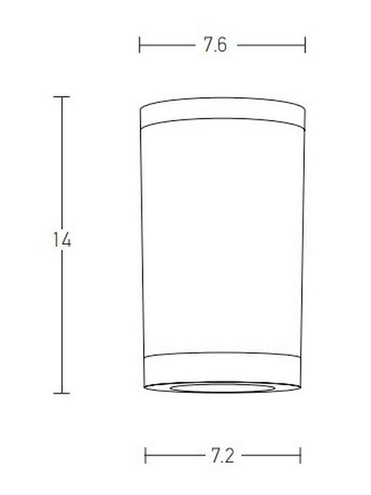 Zambelis Lights Επιτοίχιο Εξωτερικό Σποτ GU10 IP54 E309 - second view