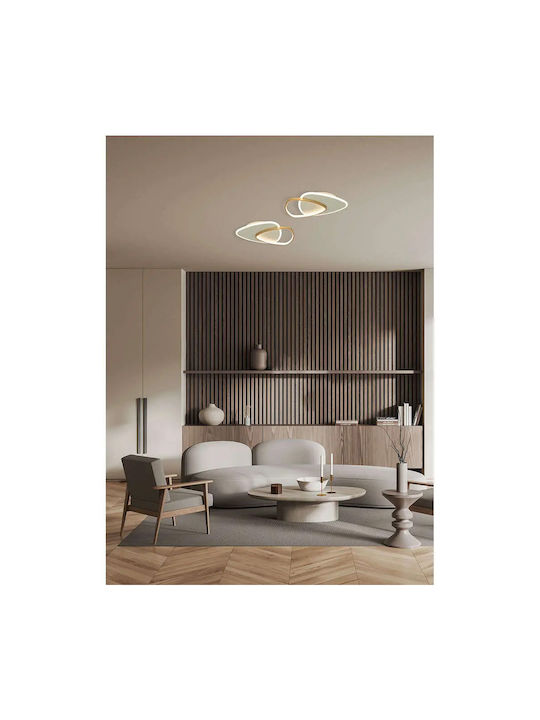 Zambelis Lights Πλαφονιέρα Led Αλουμινίου Χρυσή Ματ/Λευκή Ματ 49x39 Εκ. 23093 - Dimmable - second view