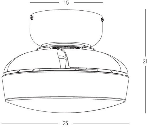 ZAMBELIS CEILING FAN WITH LED LIGHT 20W 3000K-4000K-6500K WHITE MATT METAL - TRANSPARENT POLYCARBONATE BLADES-25329 - second view