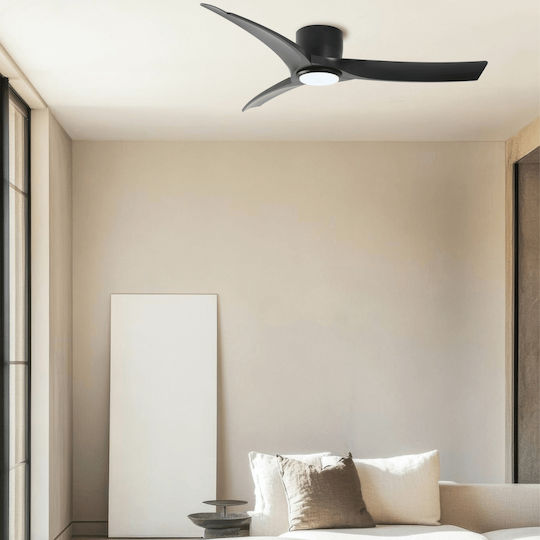 Zambelis Lights Ανεμιστήρας Οροφής Χωρίς Φως Μαύρο Ματ Μέταλλο-ABS 25395