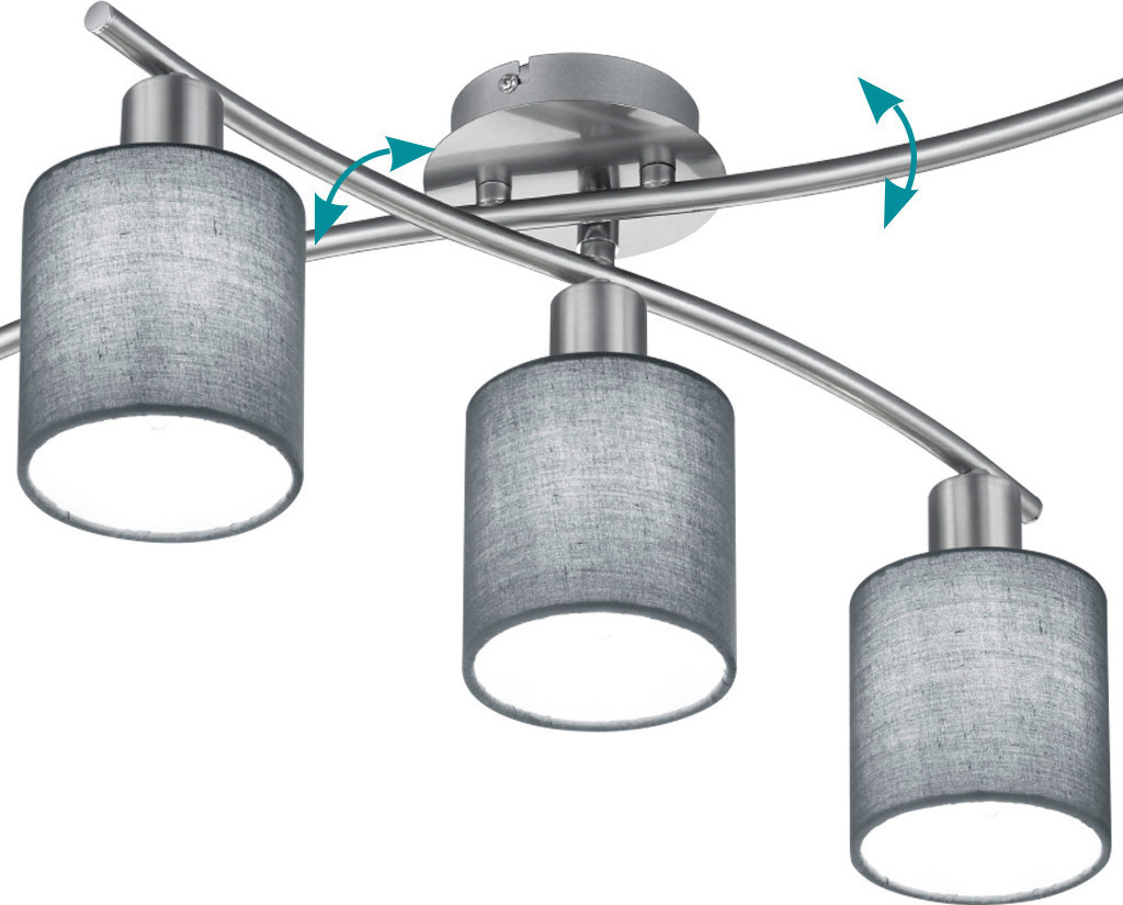 Trio Lighting Garda Μεταλλική Πλαφονιέρα Οροφής Γκρι 605400511 - second view