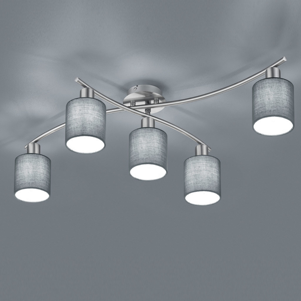 Trio Lighting Garda Μεταλλική Πλαφονιέρα Οροφής Γκρι 605400511