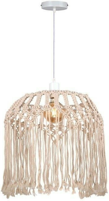 Inlight Κρεμαστό Φωτιστικό Vintage Μονόφωτο Πλέγμα Μπεζ 4532 - second view