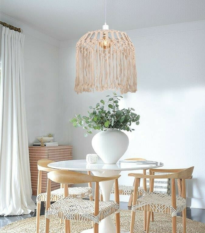 Inlight Κρεμαστό Φωτιστικό Vintage Μονόφωτο Πλέγμα Μπεζ 4532