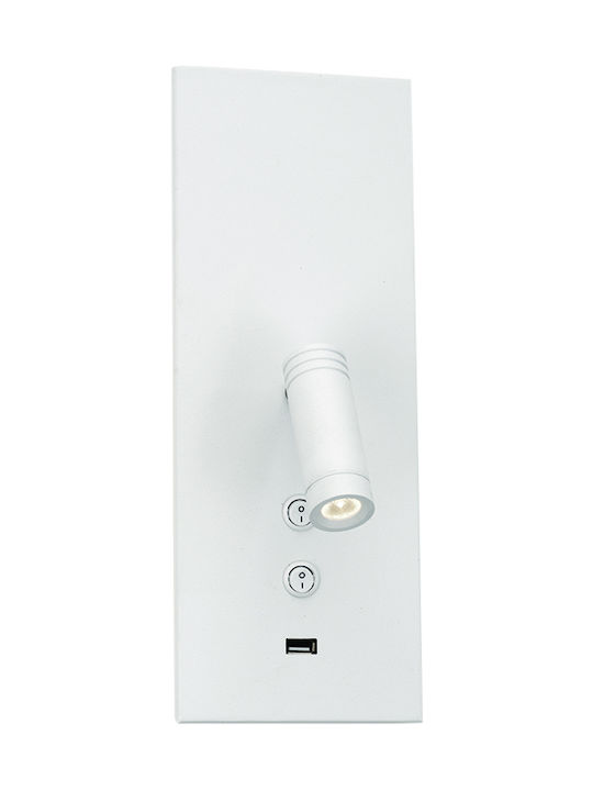 Inlight 43403 Μονό Σποτ με Ενσωματωμένο LED και Θερμό Φως σε Λευκό Χρώμα