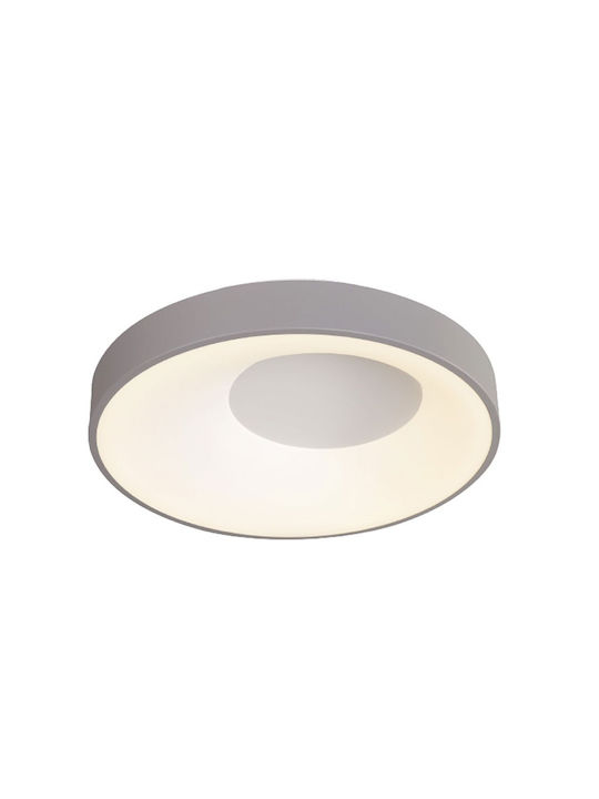 Inlight Πλαφονιέρα οροφής LED 36W 3CCT από γκρί μέταλλο και ακρυλικό D:48cm (42040-Grey)