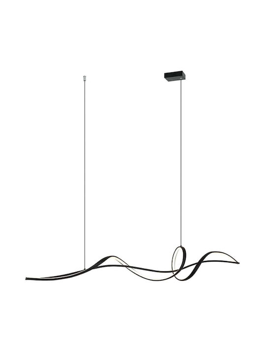 Zambelis Lights Κρεμαστό Φωτιστικό LED με Θερμό Λευκό Φως Ράγα Μαύρο 140x23x226εκ. 23109