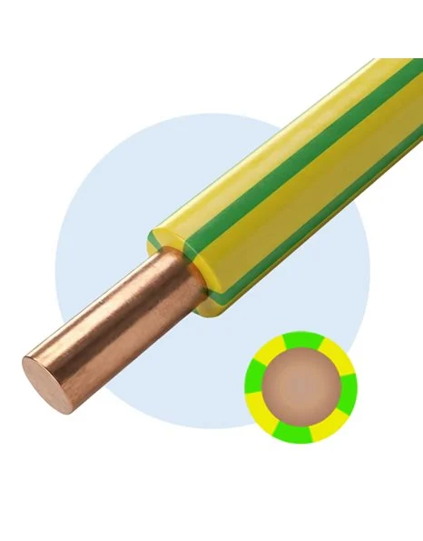 Καλώδιο μονοπολικό NYA H07V-U PVC 4mm² Πρασινοκίτρινο (NYA1X4ΠPAΣ/KITP)