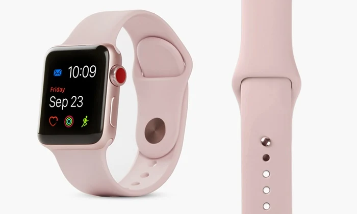 OEM Silicone Band for Apple Watch 42/44mm (Baby Pink) - μικρογραφία 4