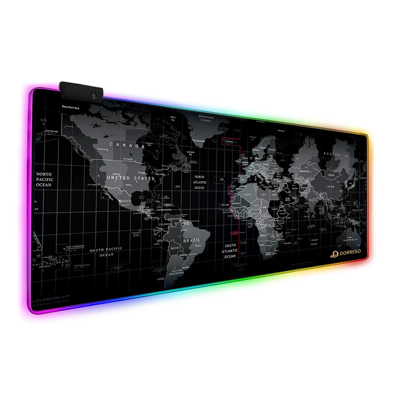 Gaming MousePad με RGB LED 40x90cm World Map - second view