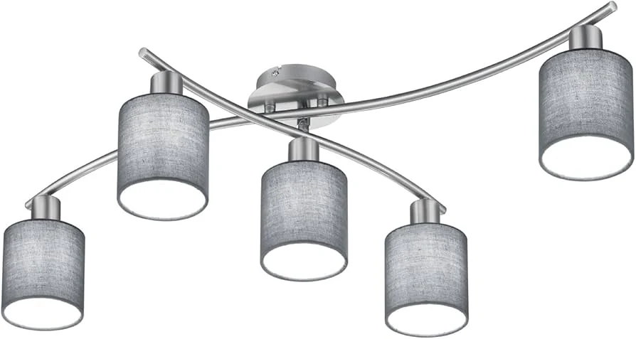 Trio Lighting Garda Μεταλλική Πλαφονιέρα Οροφής Γκρι 605400511 - μικρογραφία 6